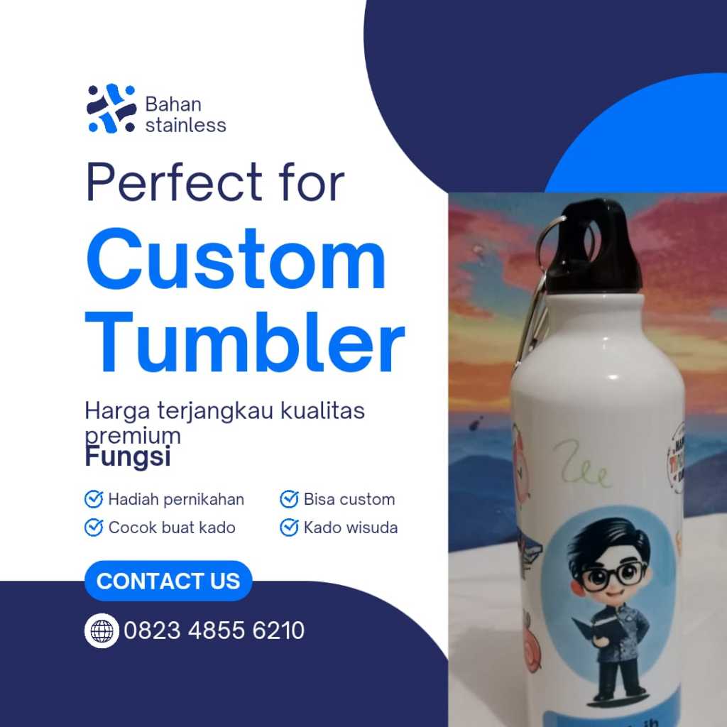 Jual Tumbler custom Tumbler kado Hadiah souvenir Tumbler sablon ukuran ...
