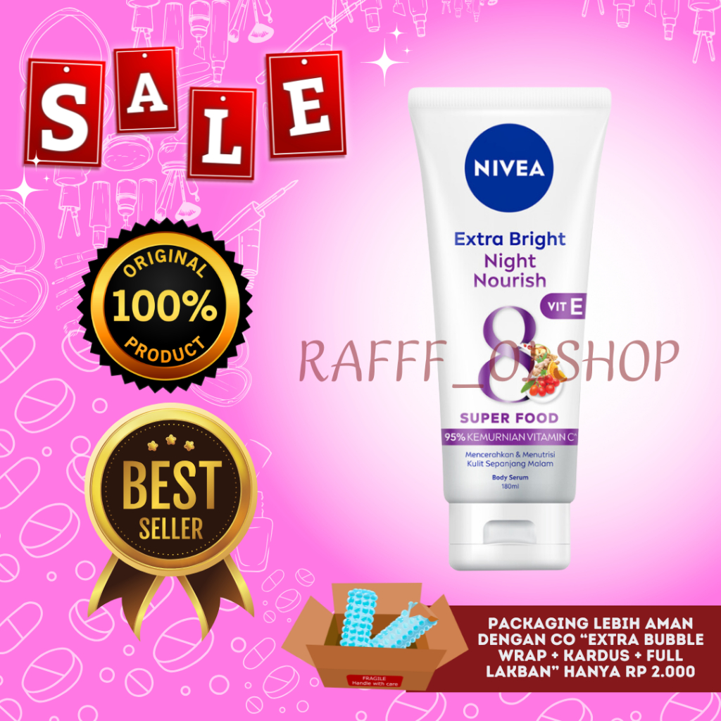Jual NIVEA EXTRA BRIGHT NIGHT NOURISH VIT E SUPER FOOD BRIGHTENING BODY ...