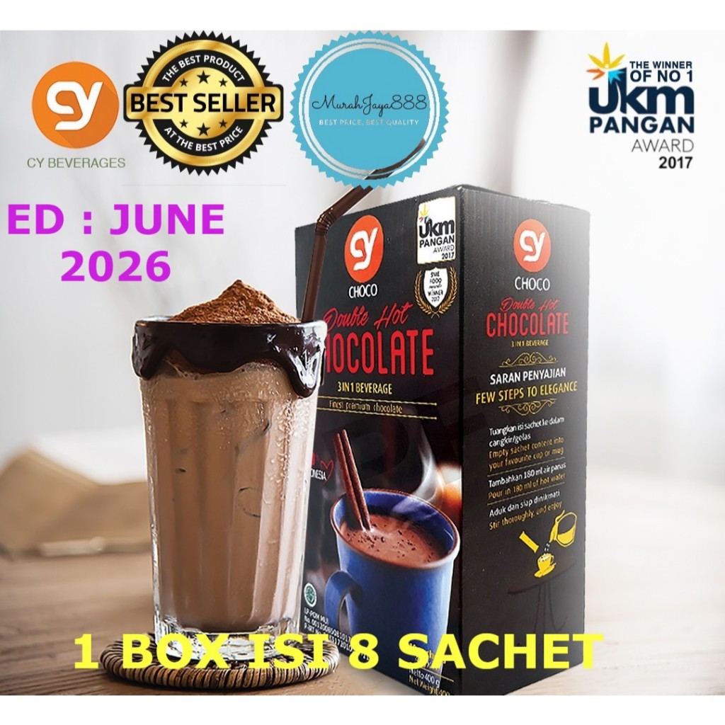 Jual CY Choco Double Hot Chocolate 3 in 1 Beverage 1 BOX ISI 8 STICK ...