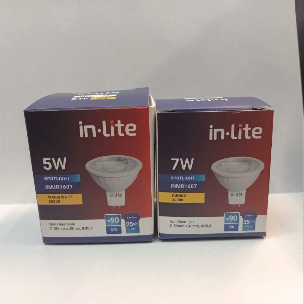 Jual Lampu Spotlight Halogen Mr16 DC 12V InLite 3W 5W 7W Warm White ...