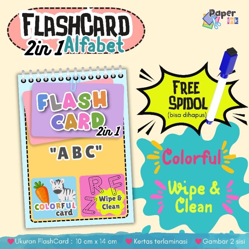 Jual FlashCard Alfabet/ Alphabet 2 in 1 (Premium) | Shopee Indonesia