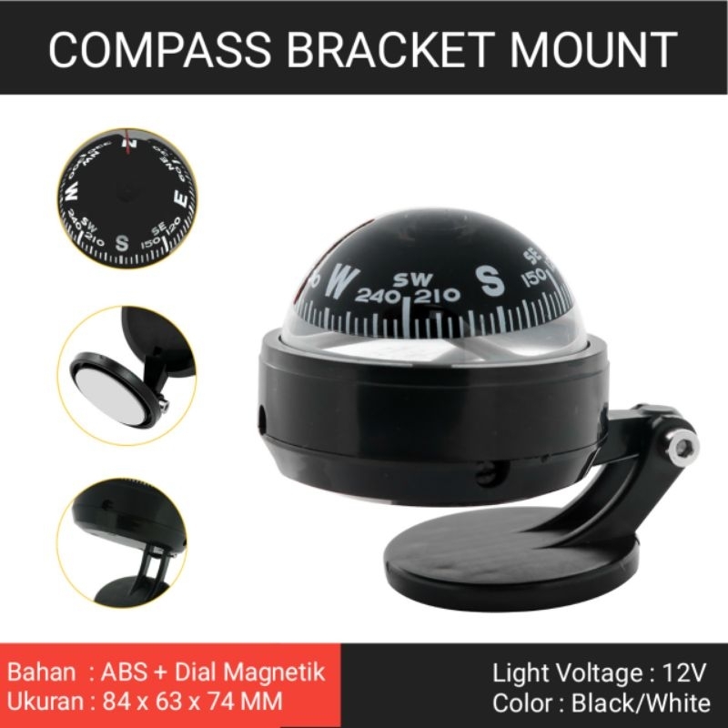 Jual Kompas Kapal Compas Marine Compass Mobil bracket mount ABS Dial ...