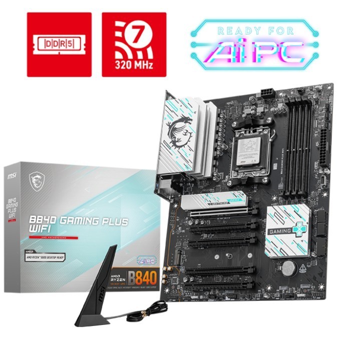 Jual MSI B840 GAMING PLUS WIFI DDR5 AMD B840 AM5 MOTHERBOARD | Shopee ...
