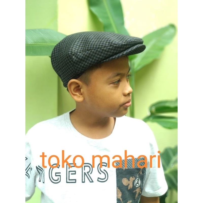 Flatcap anak bahan wool topi pet anak painter hat topi patino topi  anak newsboy anak
