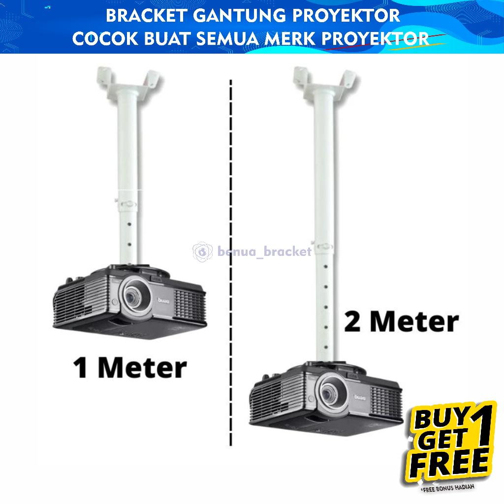 Jual Bracket Proyektor Braket Ceiling Breket Gantungan Infocus 1 Meter ...