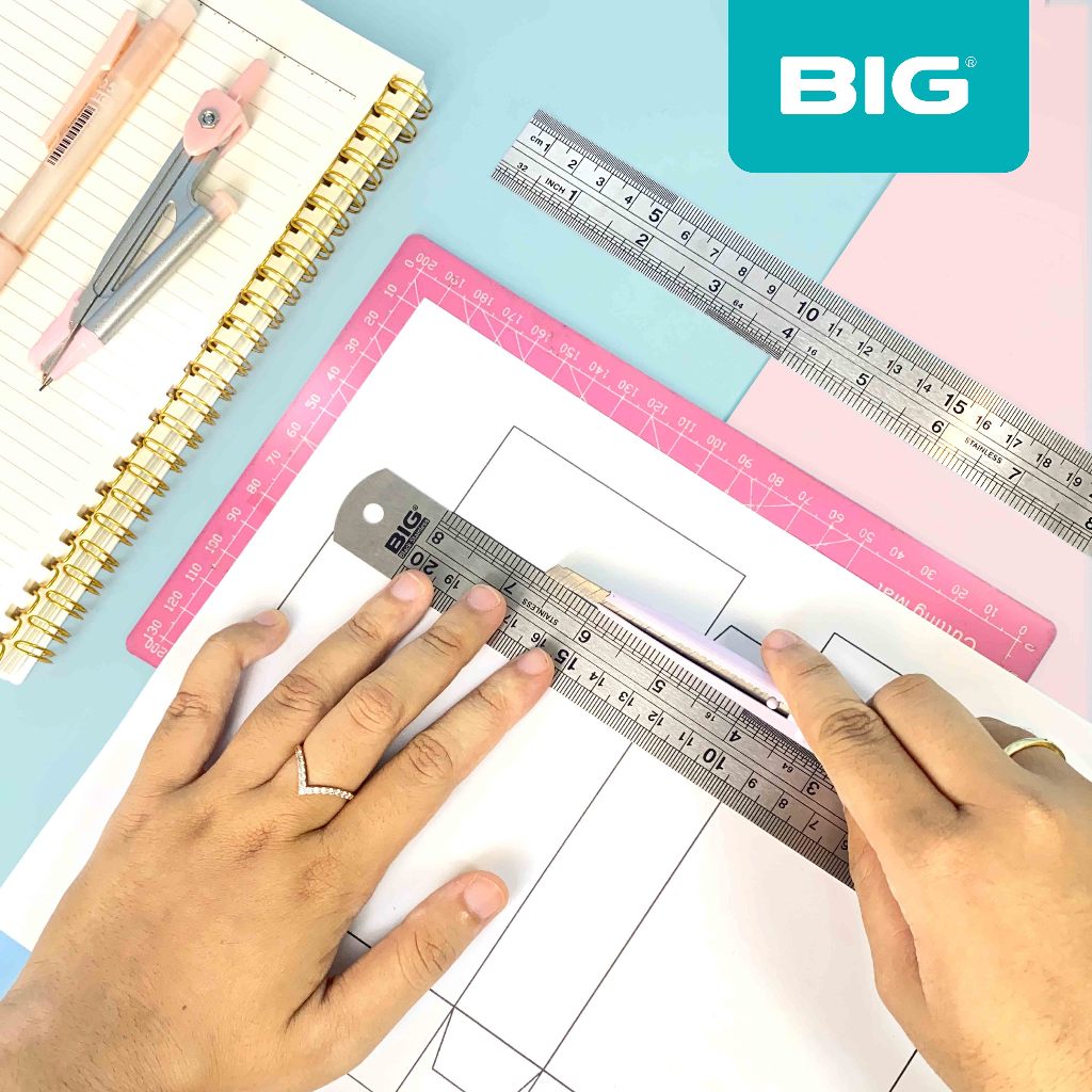 Jual BIG Penggaris Besi / Stainless Steel Ruler Tebal dan Kokoh Panjang ...