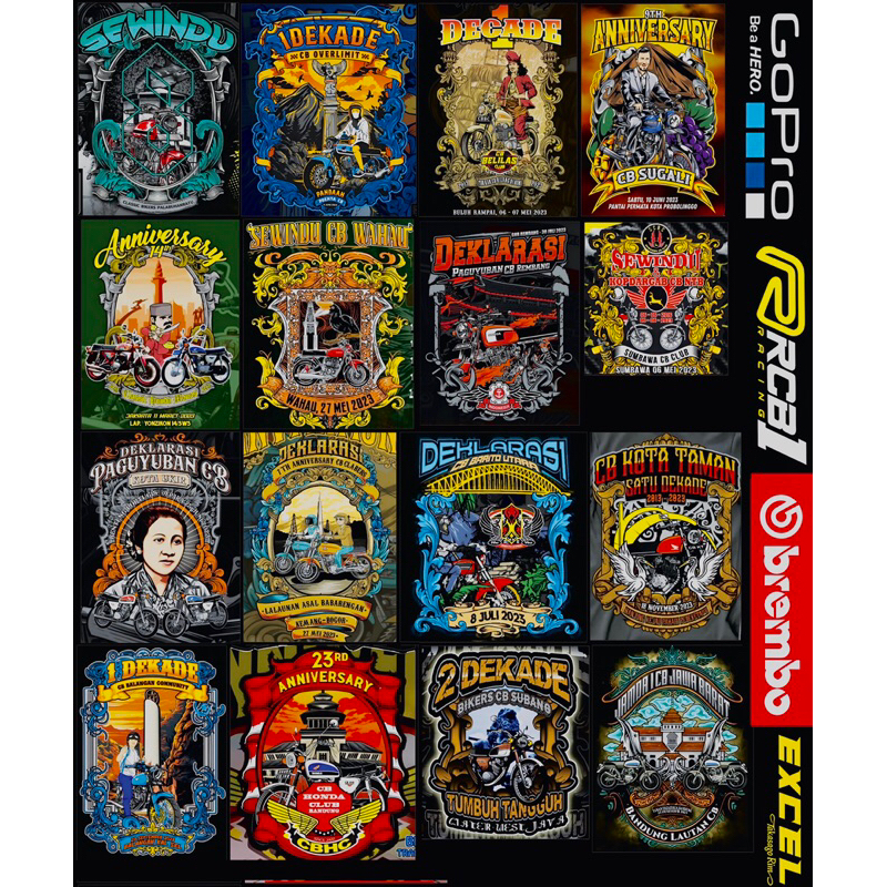 Jual sticker pack A3 cb touring satu cb herex police cb metamorfosa set ...