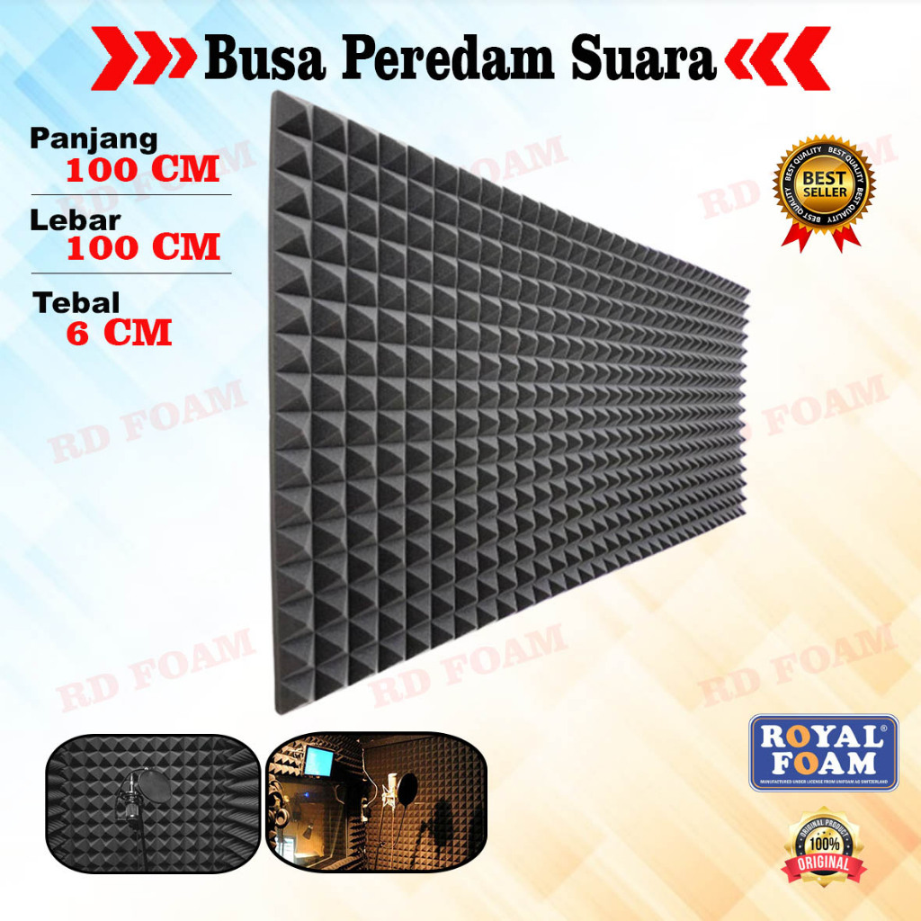 Jual Busa Peredam Suara TEBAL 6cm ruangan MODEL Pyramid ukuran 100x100 ...