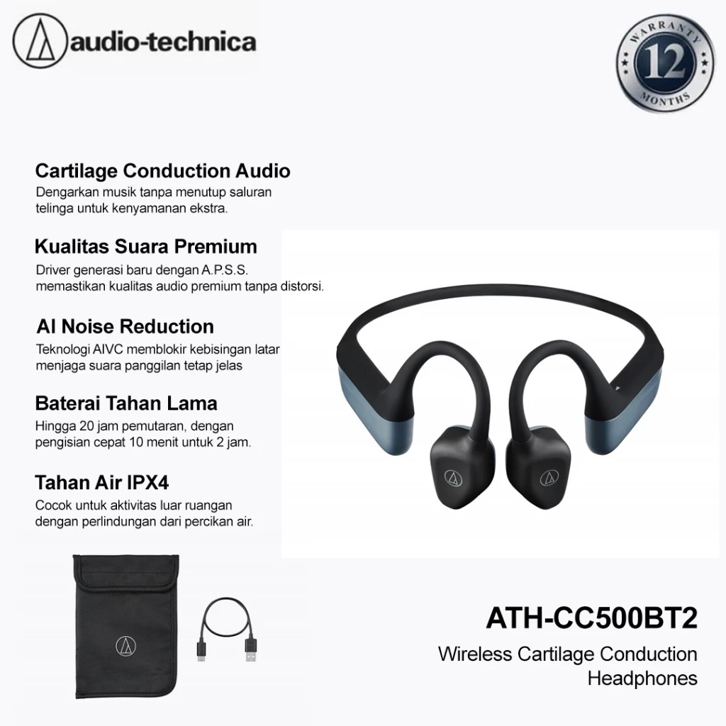 Audio-Technica ATH-CC500BT2 Wireless Cartilage Conduction Headphones