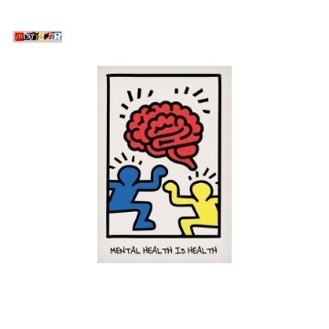 Jual sticker Keith Haring mental health is health graphic art stiker ...