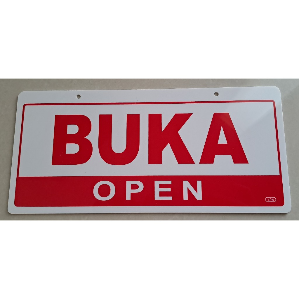 Jual Label Acrylic Besar / Label Akrilik Besar 12x26cm - Buka_Open ...