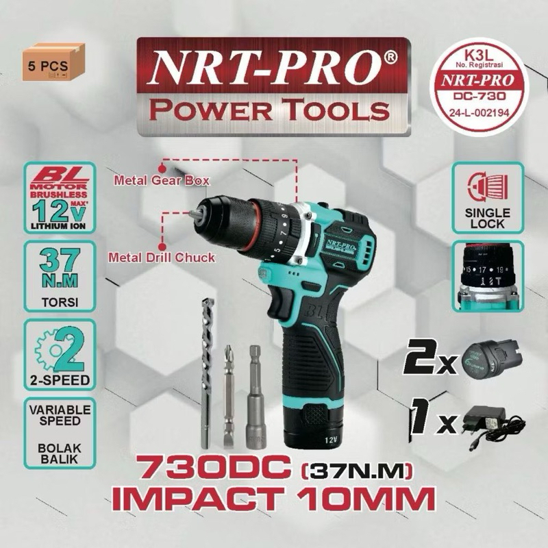 Jual NRT PRO DC730 12 VOLT DC 730/730DC Mesin Cordless Hammer Impact ...