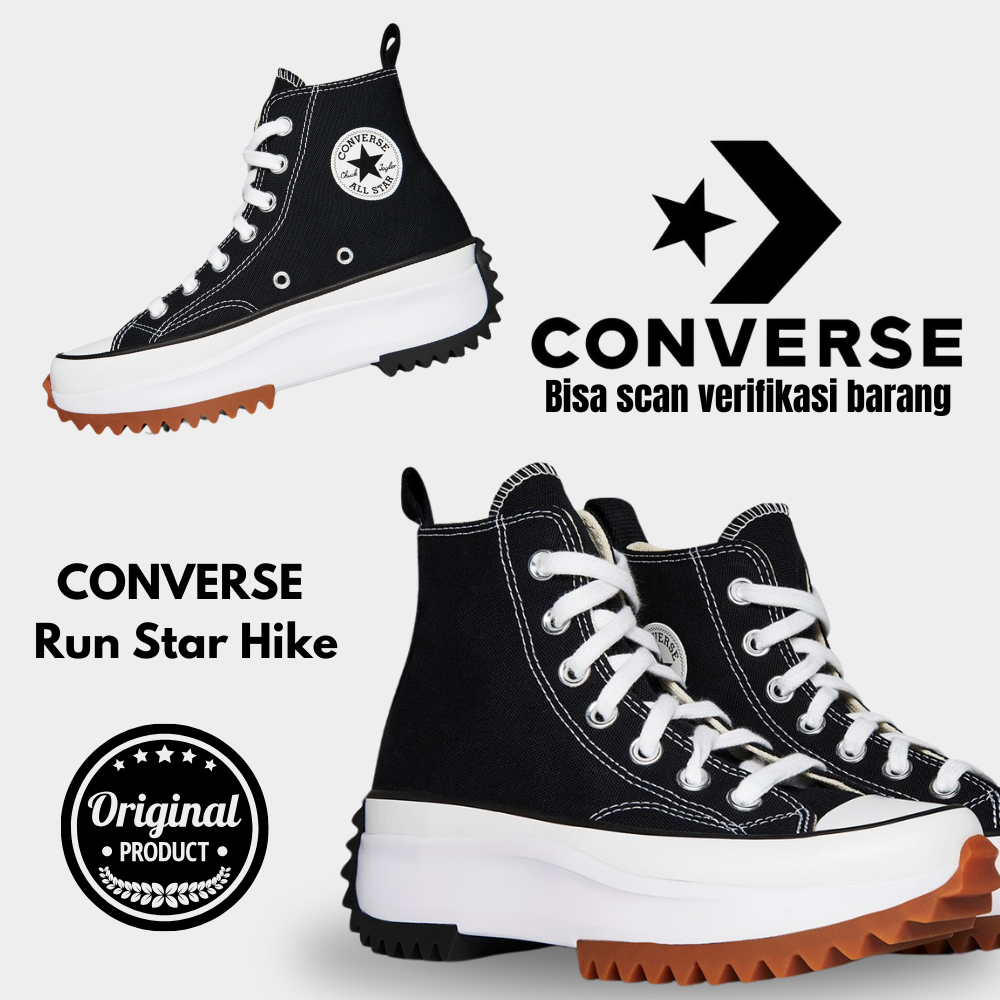 Jual Converse Run Star Hike Canvas Platform Unisex Sneakers - Black ...
