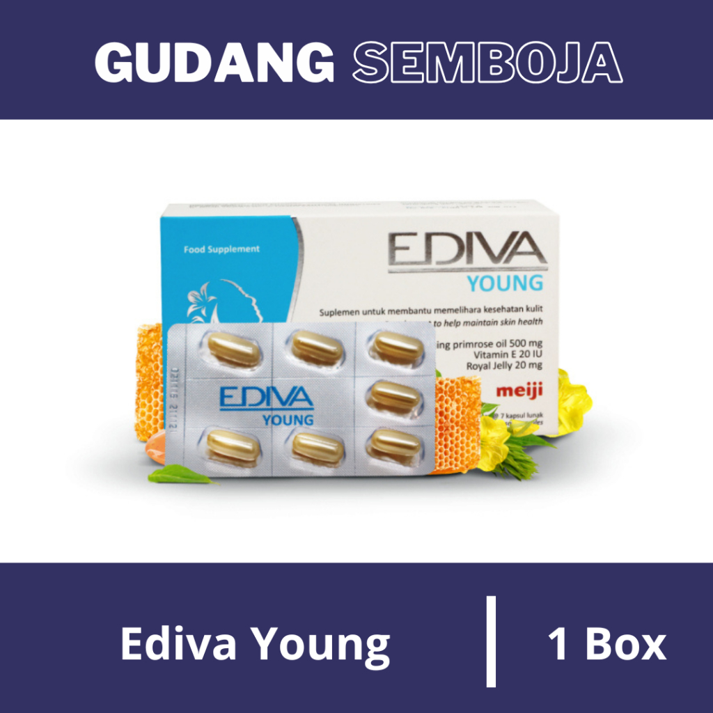 Jual Ediva Young Box Isi 28 Kapsul / Suplemen Kulit Pemutih Awet Muda ...