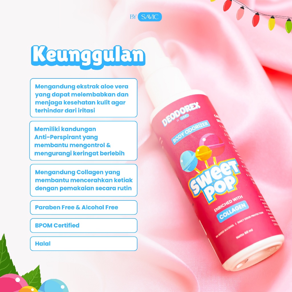 Jual Savic Deodorex Sweet Pop - Collagen Body Odorizer Deodorant Spray ...