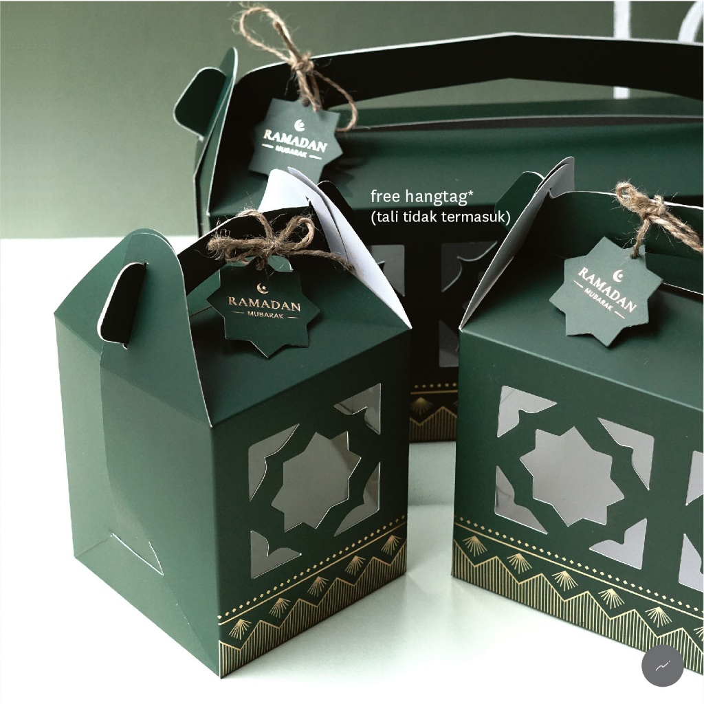 Jual 10pcs Gable Box Lebaran Idul Fitri Dus Tabung Kue Kering 800ml ...