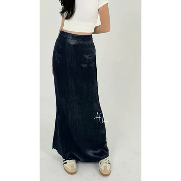 HL Shimmer Flare Skirt Rok Satin Shimmer Women’S Highwaist Slim Skirt (L Series)