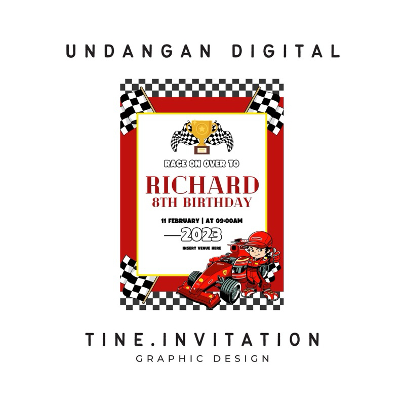 Jual undangan ulang tahun digital (racing car) | Shopee Indonesia