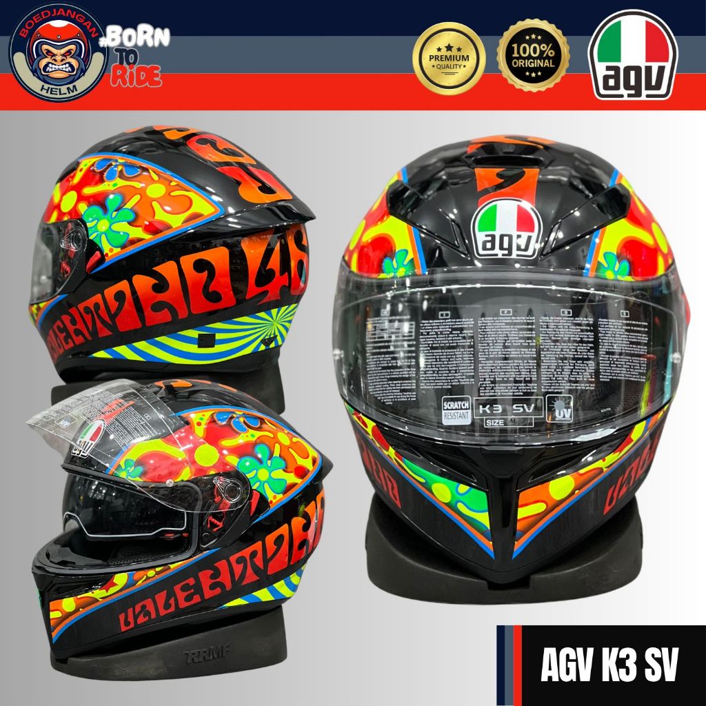 HELM AGV K3SV ROSSI VALENCIA 2003 AGV K3-SV FULL FACE AGV K3 ORIGINAL  AGV HELMETS
