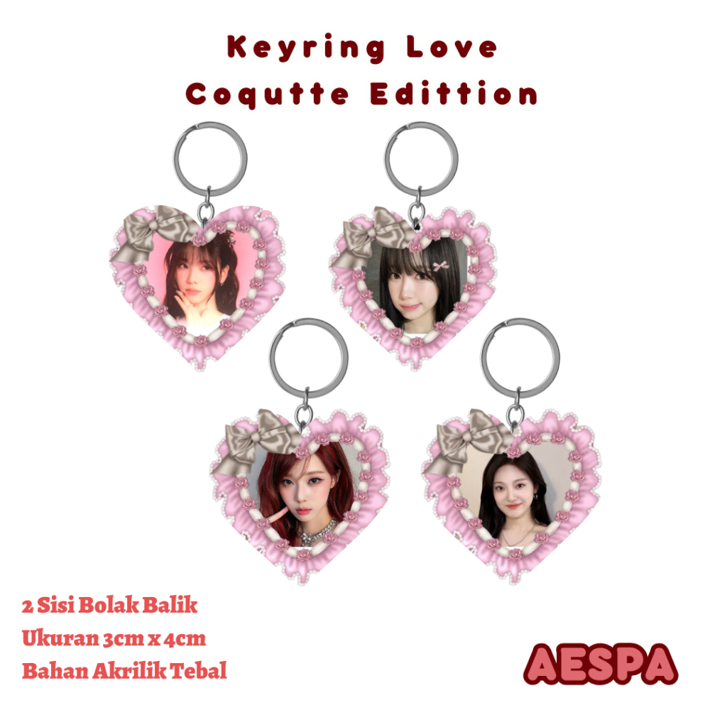 Jual AESPA Keyring Coquette / AESPA Keychain Keyring Gantungan Kunci ...