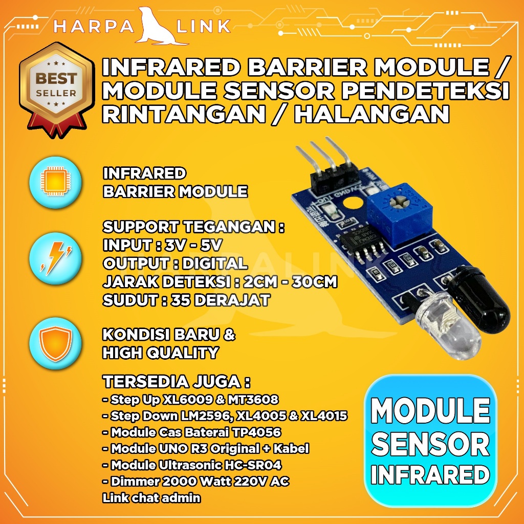 Jual Infrared Barrier Obstacle Sensor Halangan Rintangan Module Sensor ...