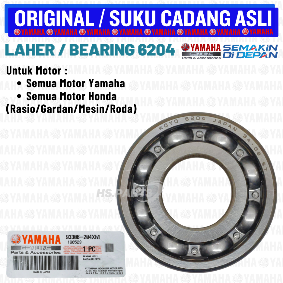 Jual Laher Lahar Bearing Mesin Rasio 6204 Original Mio Sporty Smile ...