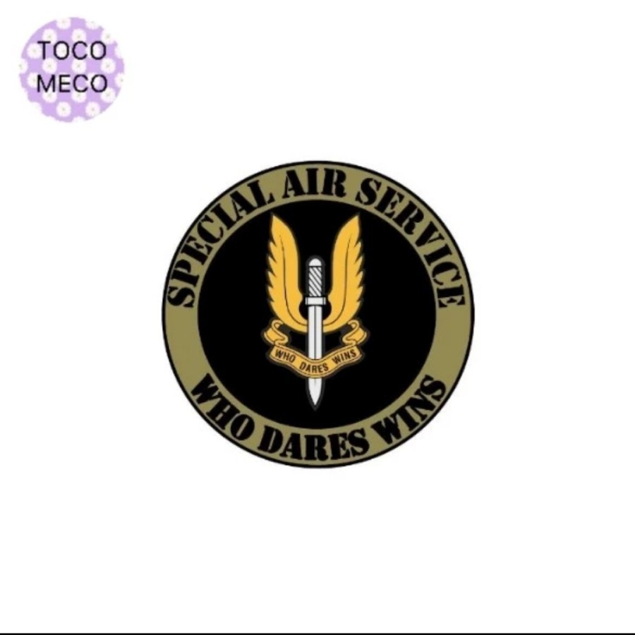 Jual sticker SAS Special Air Service logo rounded stiker who dare wins ...