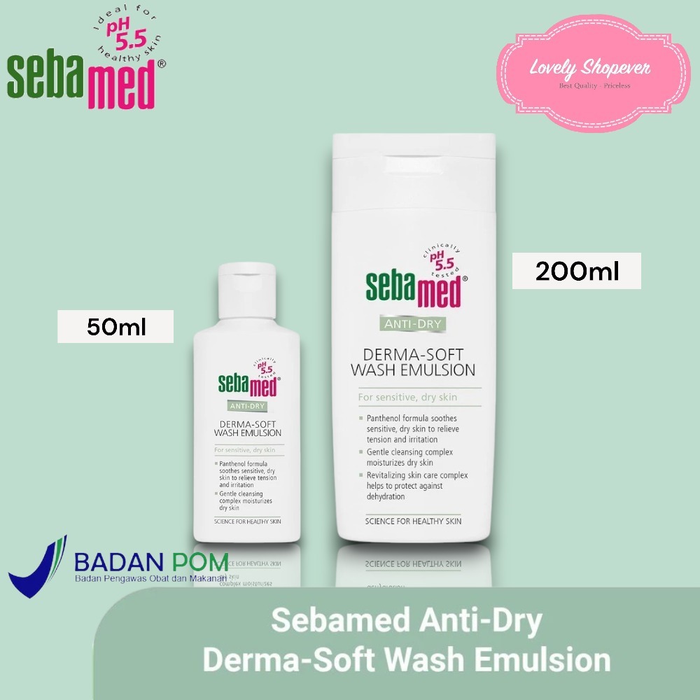 Jual SEBAMED ANTI DRY Derma Soft Wash Emulsion 50 ML 50ML 200 ML 200ML ...