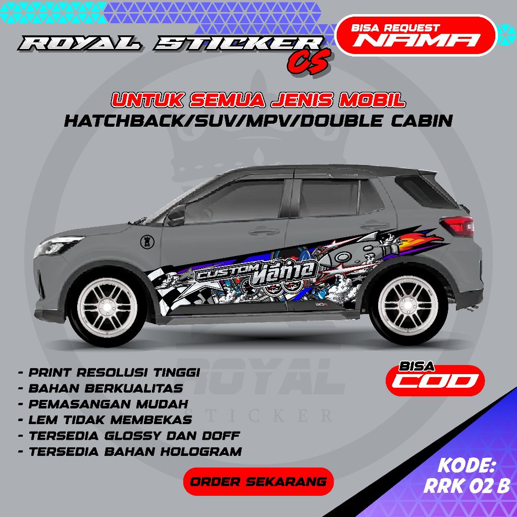 Jual RRK 02 - DECAL STIKER MOBIL ROCKY RAIZE AVANZA FORTUNER GRATIS ...