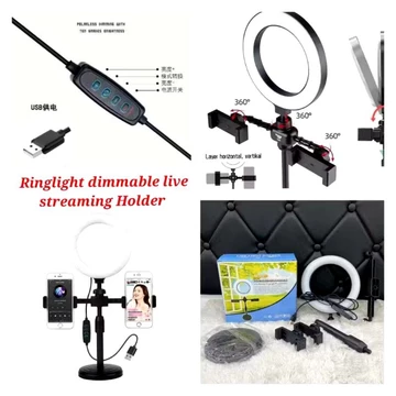 Ringlight Dimmable Live Streaming Holder Tripod 2 Holder Stand 16 Cm (38)