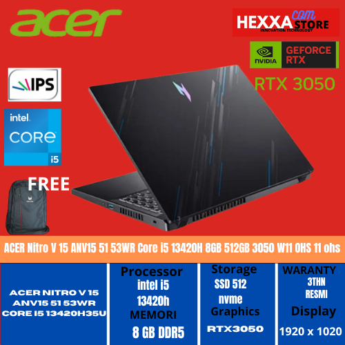 HOT Gaming Laptop Nitro Acer I5 Laptop ACER NITRO V 15-51