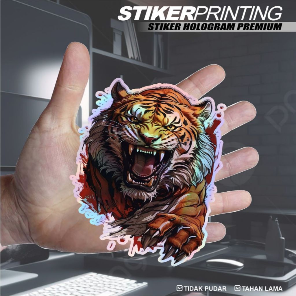 Jual Stiker printing hologram harimau stiker keren dan berkualitas ...