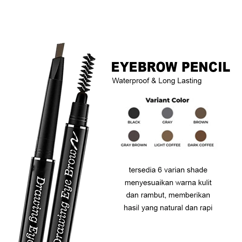 Eyebrow 6 Colors Double Heads Eyebrow Pencil Lasting Eyebrow  Waterpoof Kotak Hitam | AutoStock