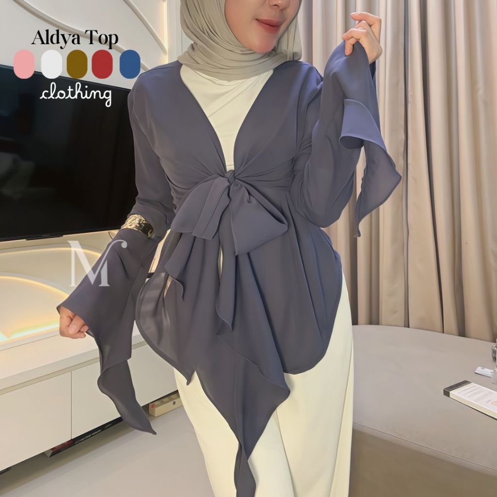 Jual MAHARA- Aldya Top Outer Wanita Cuttingan Asimetris Model Lengan ...