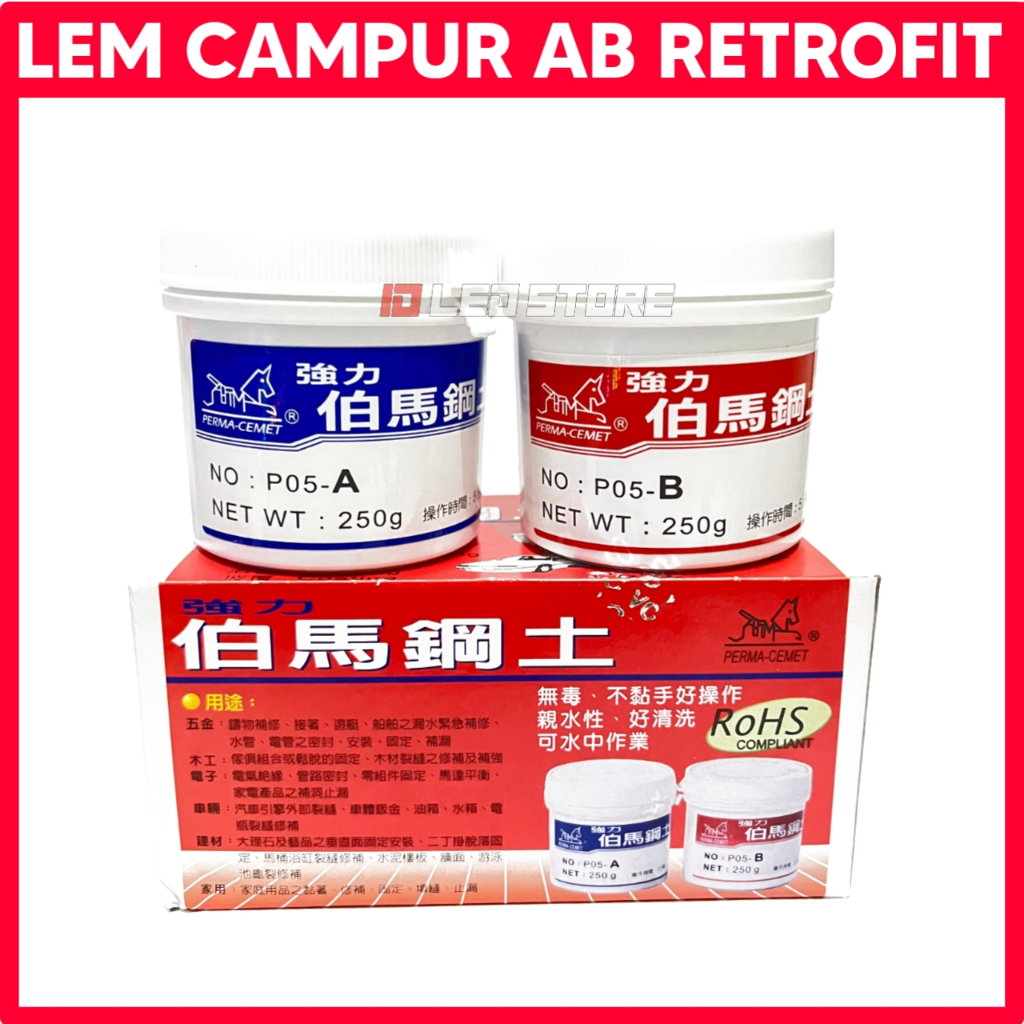 Jual LEM CAMPUR AB RETROFIT MERK AES LEM RETROFIT HEADLIGHT WARNA HITAM ...