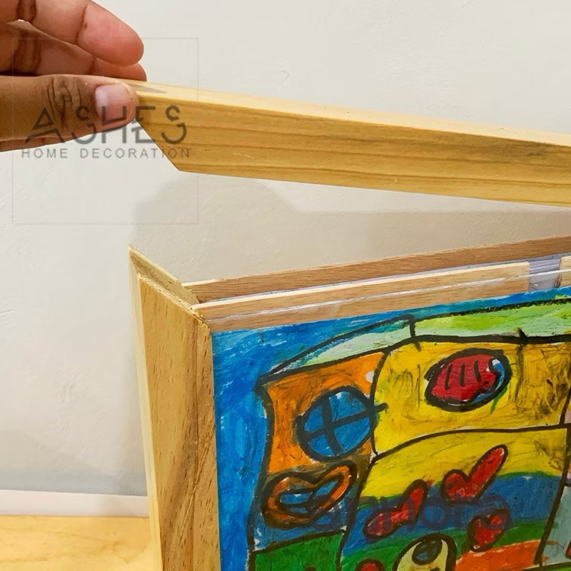 Jual F4 kids art work frame bingkai kayu dan akrilik pajangan karya ...