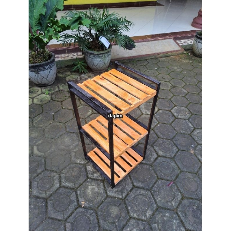 Jual meja dispenser galon rak rice cooker kayu 3 tingkat warna | Shopee ...