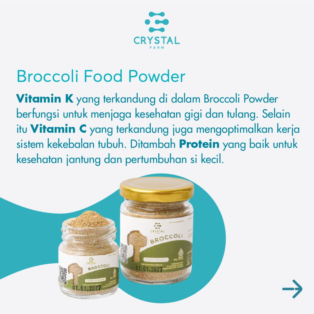 Jual Crystal Farm | Broccoli Powder (80gr) (20gr)/ Bubuk Sayur Brokoli ...