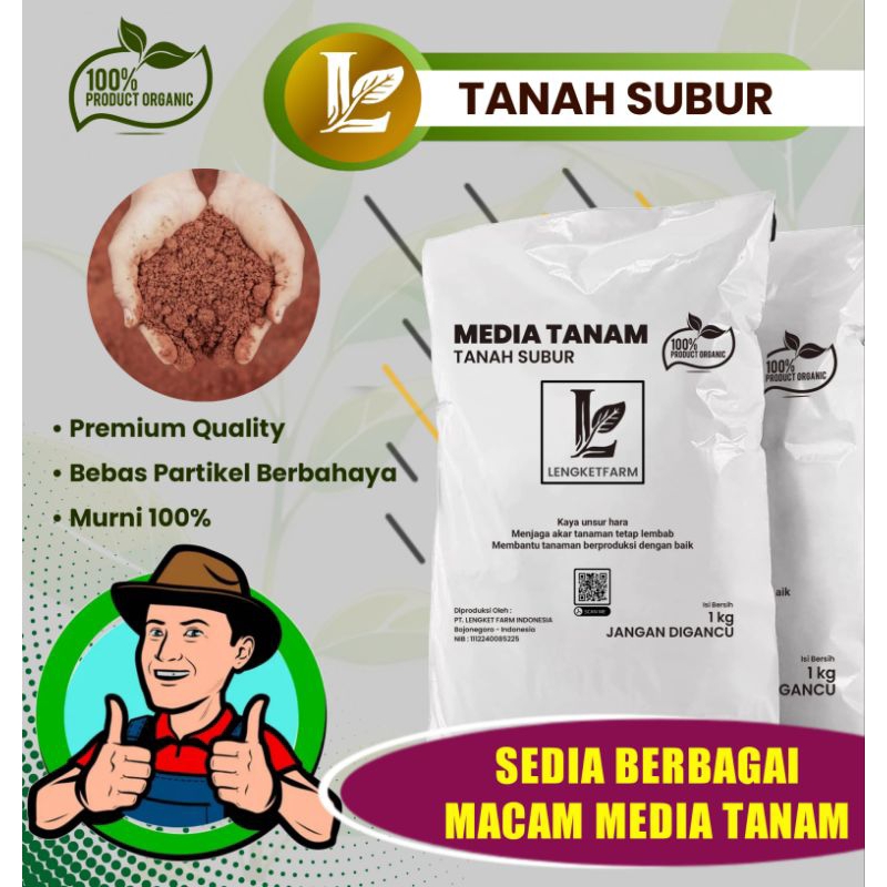Media tanam I Tanah Subur I Tanah taman 1kg