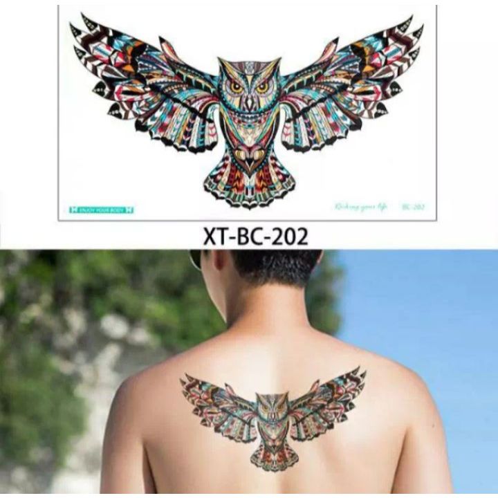 Jual [COD] Tatto Burung Hantu Suku| Tatto Tempel Sementara 21*15 ...