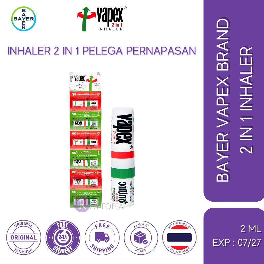 Jual Bayer Vapex 2 in 1 Inhaler 2 ml Thailand | Shopee Indonesia