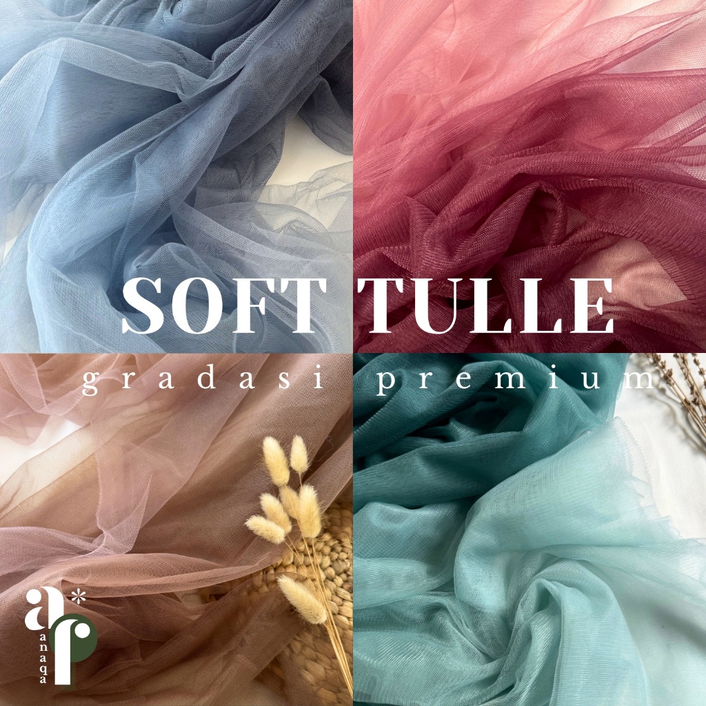 Jual ½ meter Kain Soft Tulle Gradasi// Tile Ombre // Bahan Tule ...