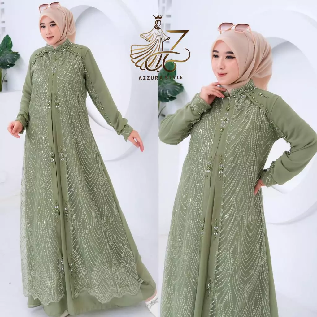 Detail Brokat Aliyah Abaya Dress