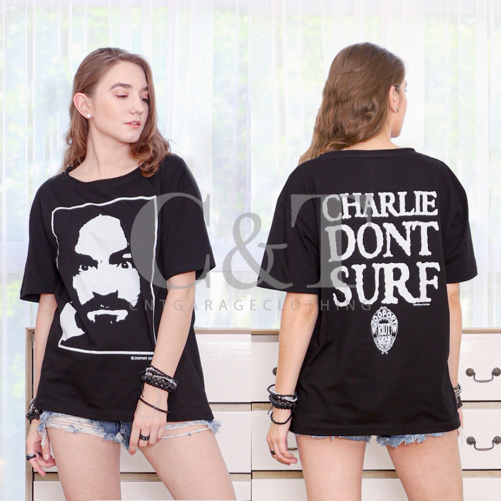 T-shirt Charlie Don't Surf 6053, MrTEE, Bianca, Taglia Regolare, Uomo