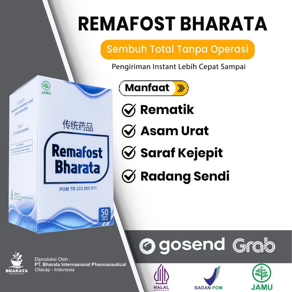 Obat Syaraf Kejepit Pinggang - Obat Asam Urat & Rematik - REMAFOST BHARATA 100% ORIGINAL