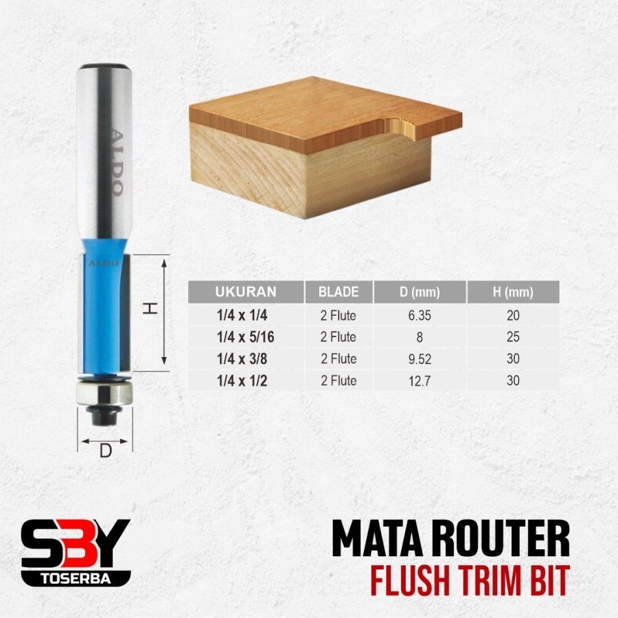 Jual Mata Router Bit Kayu Flush Trim ALDO | Shopee Indonesia
