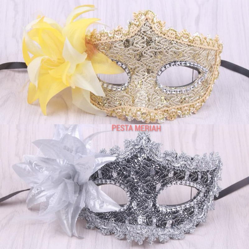 Jual NEW ARRIVAL!! TOPENG RENDA DENGAN ASESORIES BUNGA / MASQUERADE ...
