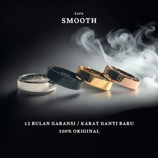 Zafa Cincin Titanium Pria Wanita 6mm 4mm Anti Karat - Smooth