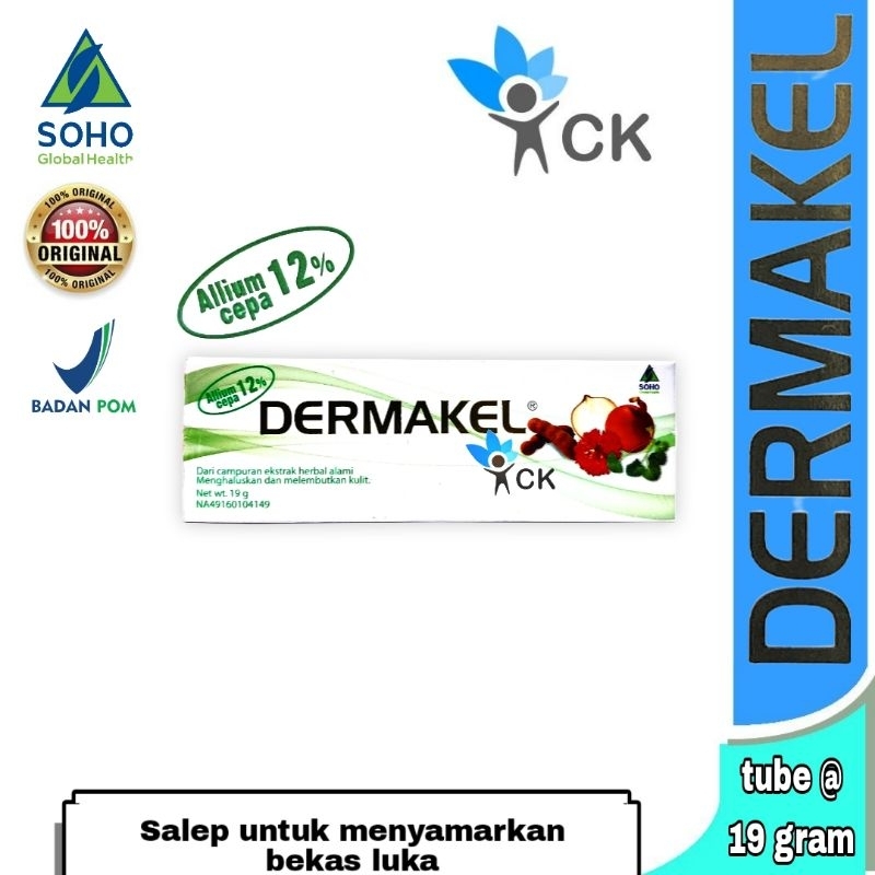 Jual DERMAKEL BOX TUBE 19 GR gel penghilang bekas luka | Shopee Indonesia
