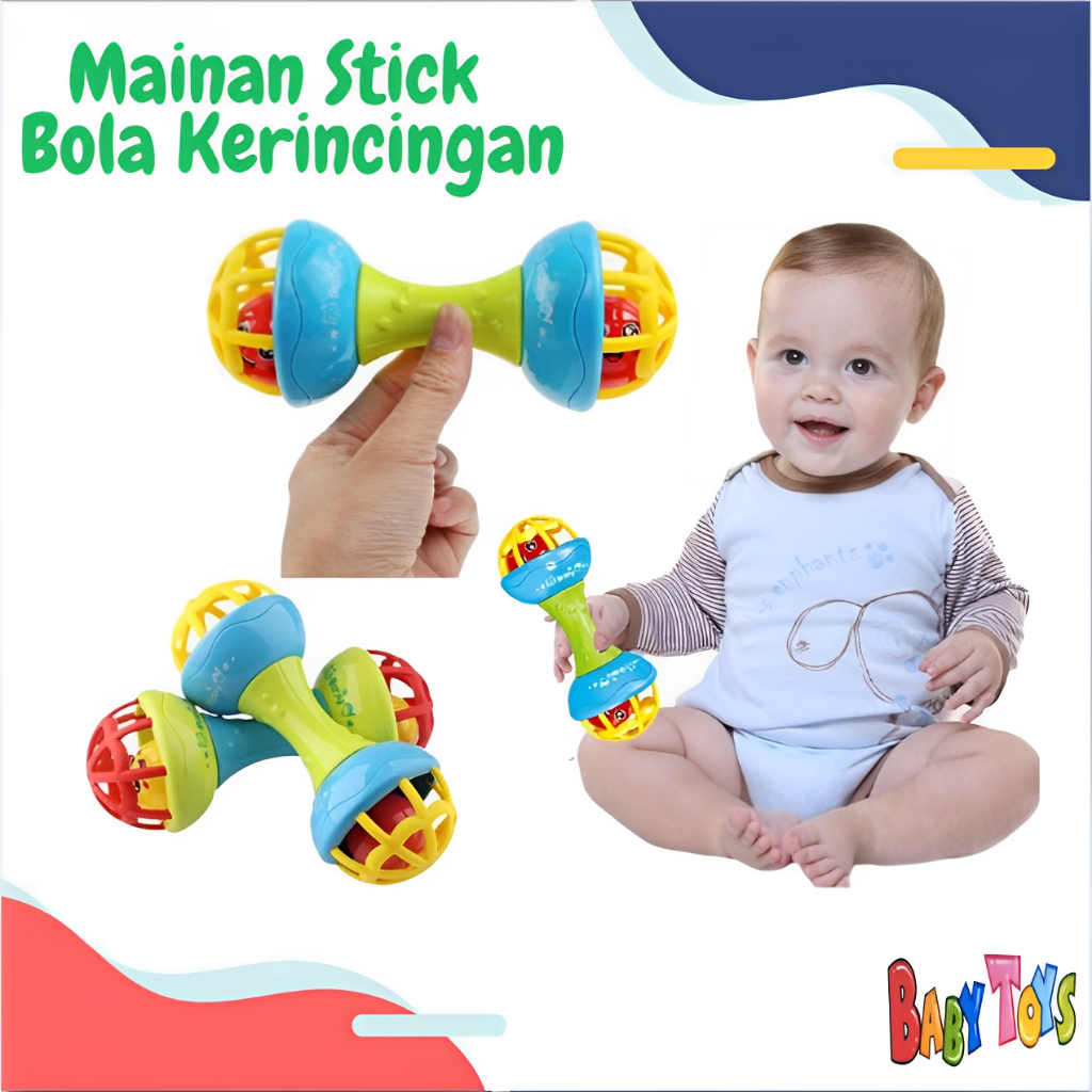Jual BabyToys Mainan Bayi Kerincingan Bola Rattle Teether Stick ...